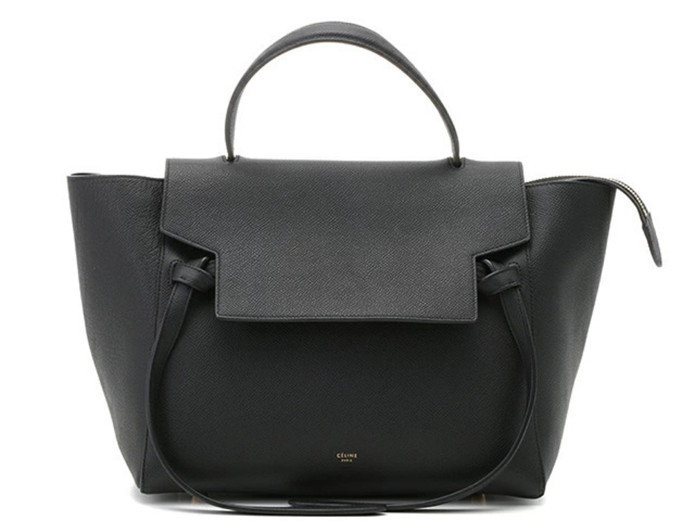 Celine Belt Leather Crossbody Bag Handbag Black Leather